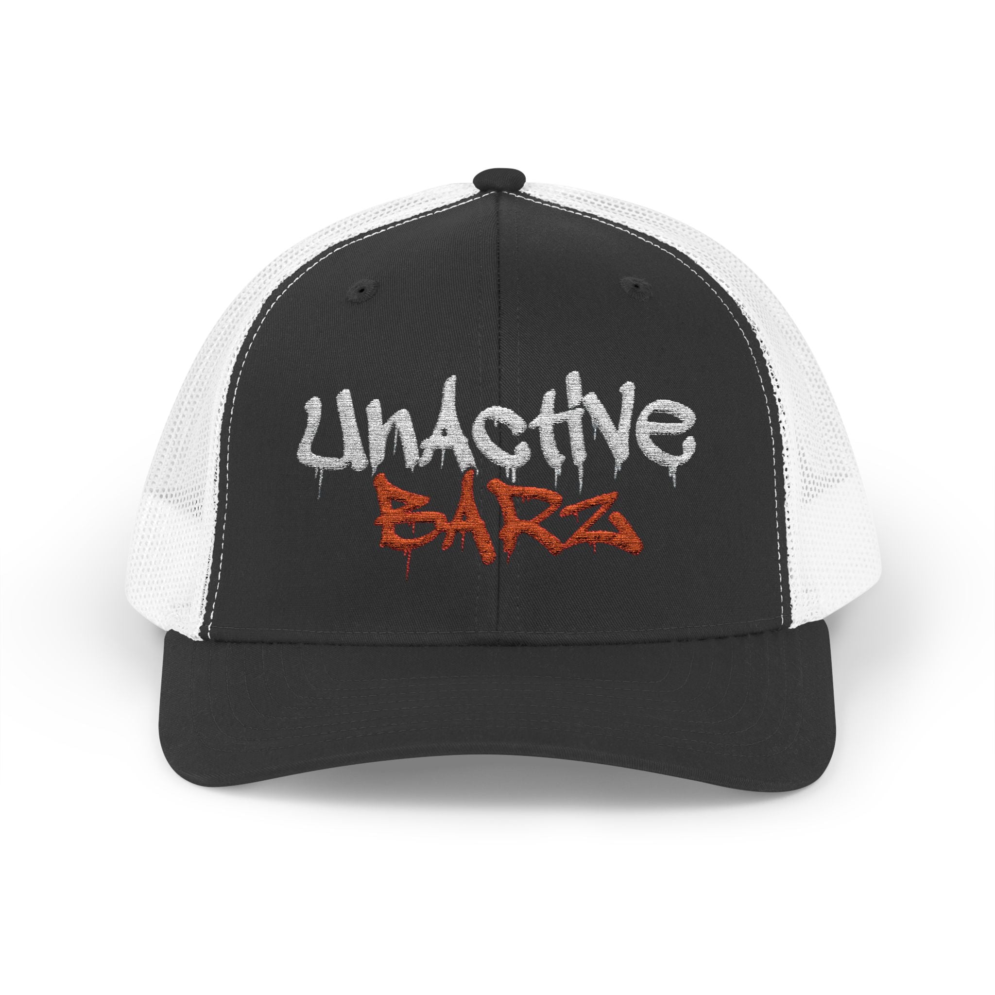 UnActive Barz Snapback Trucker Hat — Streetwear Mesh Cap with Graffiti Logo